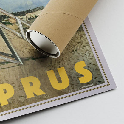 Bottom corner of the Ayia Napa poster, highlighting Alecse’s signature and the high-quality shipping tube