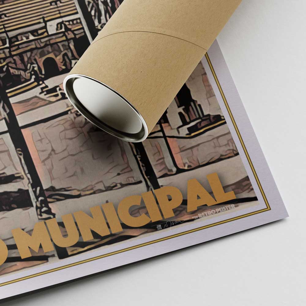 Corner of Teatro Municipal São Paulo Print signed by Alecse with tube