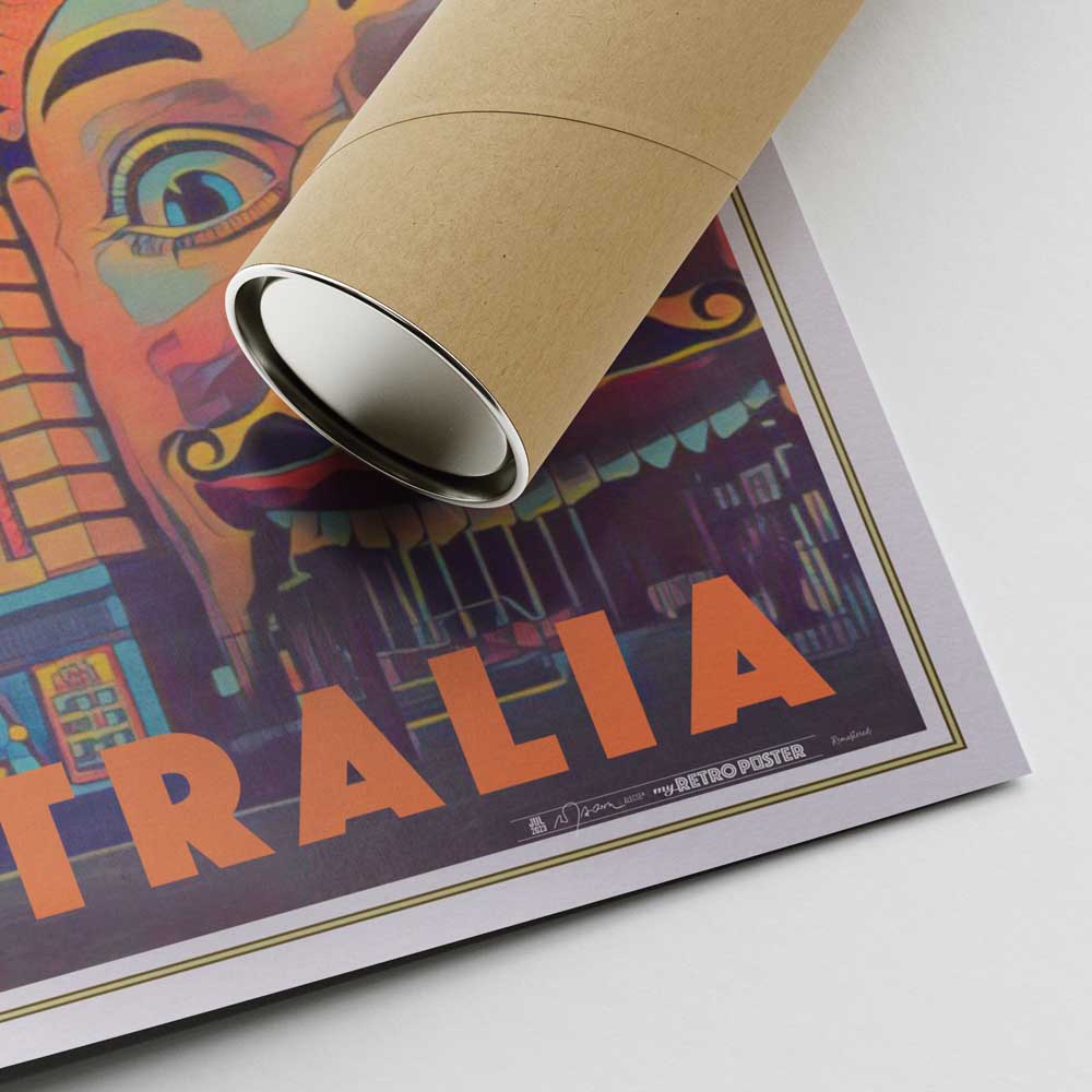 Signed Alecse Sydney Poster - Luna Park Limited Edition Art with Eco-Friendly Tube