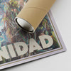 Signature on the 'Maracas Bay Trinidad' poster, with protective tube for secure shipping