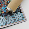 Alecse's signed Tokyo Market Travel Poster corner with eco-friendly shipping tube – Authentic Japan Art