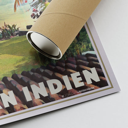 Lower right corner of the Mauritius print with Alecse's signature and a shipping tube in carton.