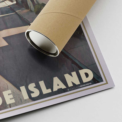 Detail of the Fair Street poster’s lower right corner with Alecse’s signature and a carton shipping tube ensuring quality