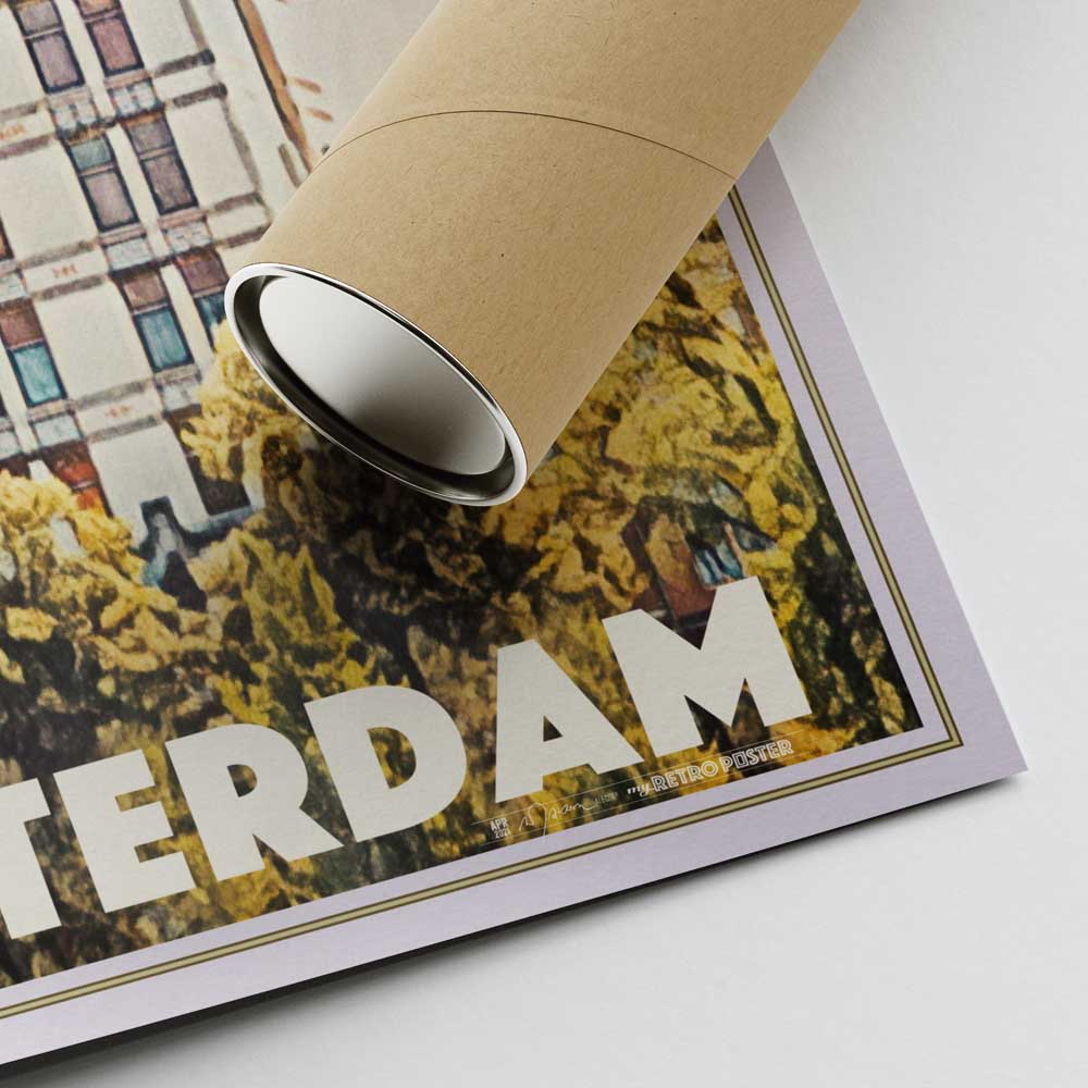 Signature and tube detail of the 'Wijnhaven Rotterdam' poster, emphasizing the limited edition print by Alecse