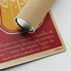 Poster with Shipping Tube – A corner of the Sangria de Vino Blanco Poster featuring the Spanish recipe, alongside a shipping tube ready for delivery.