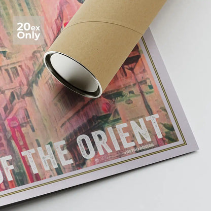 Rolled Shanghai art print showing Alecse’s signature and gold-edged border.