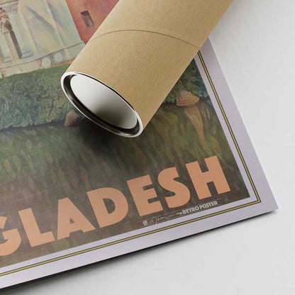 Lower-right corner of the Sonargaon poster with Alecse’s signature and a cardboard shipping tube