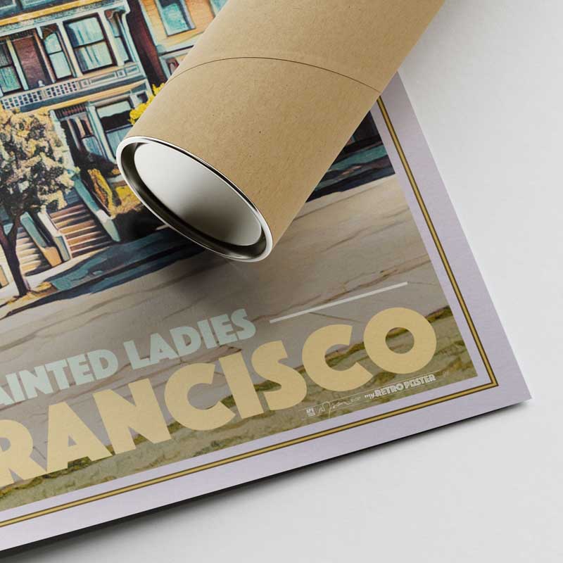 Corner of the San Francisco Travel Poster and shipping tube