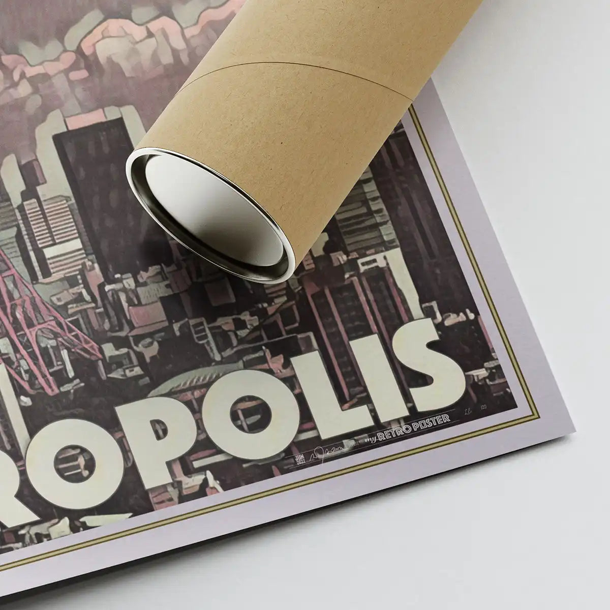 Rolled Tokyo Metropolis art print in eco-friendly packaging tube