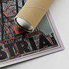 Corner of the Wiener Riesenrad poster with Alecse's signature and protective shipping tube