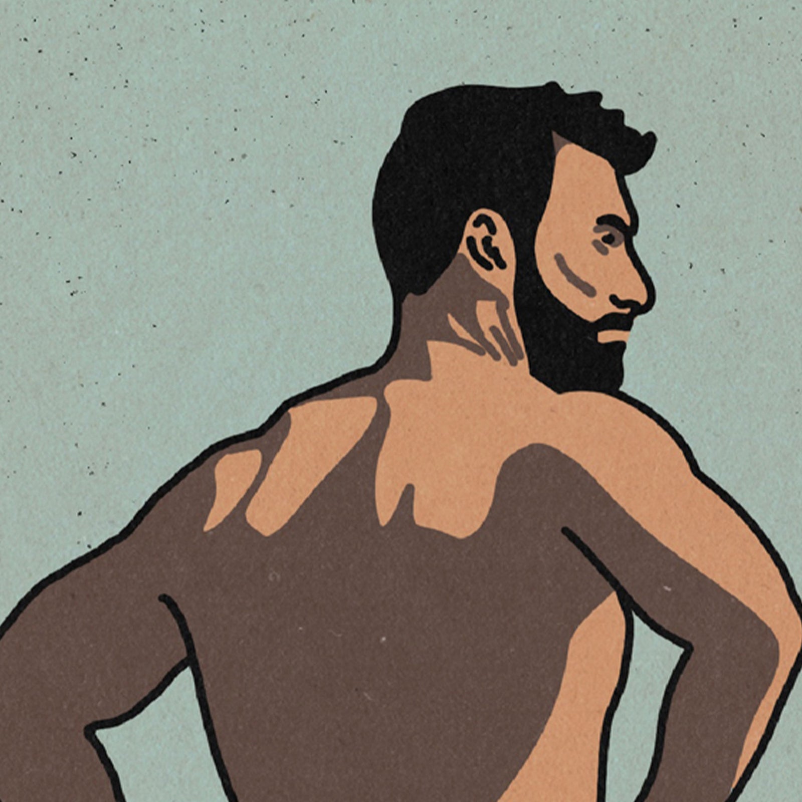 Detailed view of the El Catrín poster, showcasing bold linework, rich colors, and minimalist beach aesthetics.