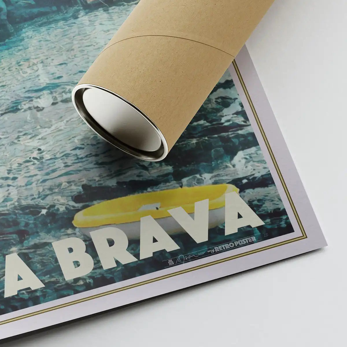 Fine art print of Cadaqués Memories carefully rolled for shipping in a protective eco-friendly tube