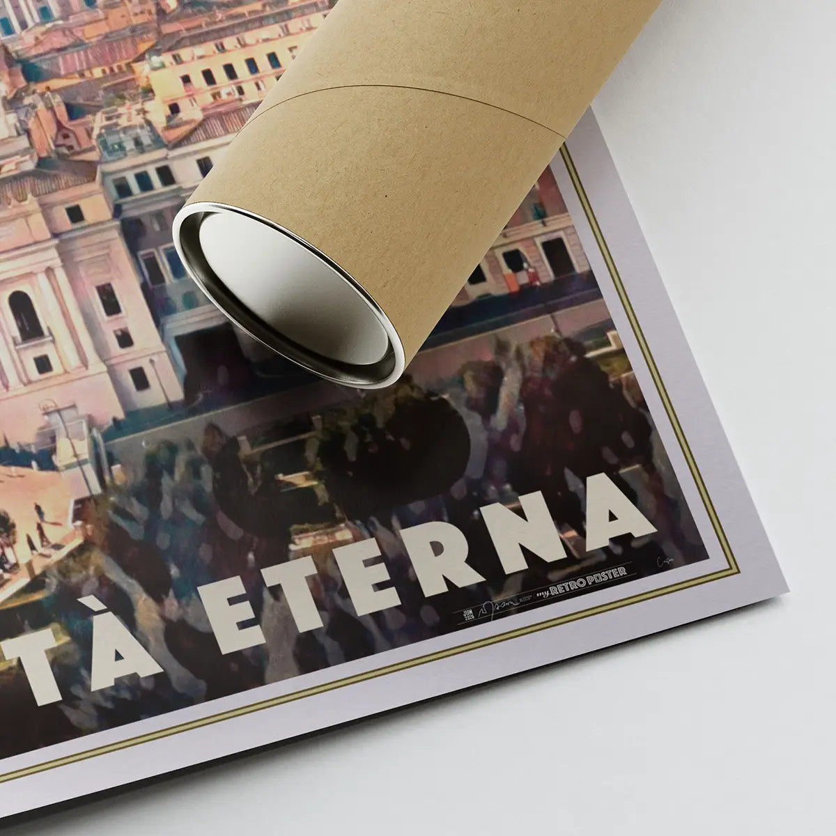 Rome Vatican travel poster printed on premium matte Fine Art paper and shipped rolled inside a protective eco-friendly tube