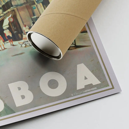 Santa Justa Elevator Lisbon art print by Alecse with signature and eco friendly shipping tube