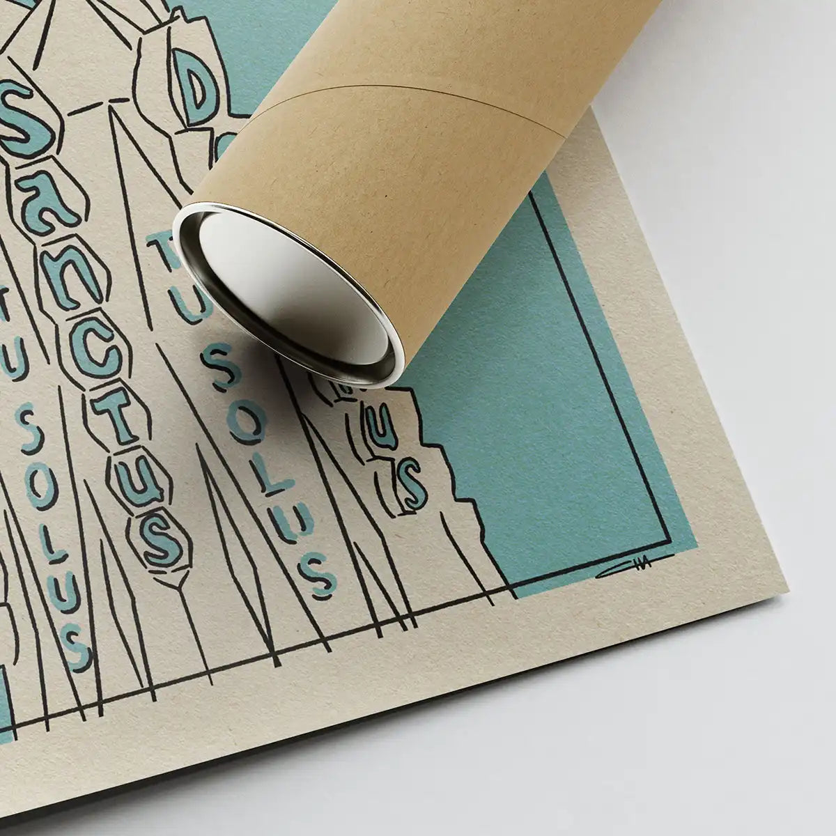 Sagrada Sanctus limited edition poster printed on museum-quality matte paper and packaged in an eco-friendly shipping tube