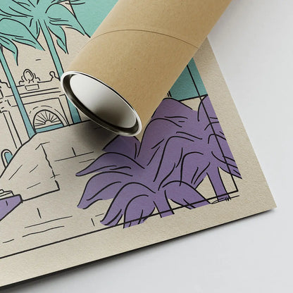 Sitges Rainbow limited edition poster printed on fine art paper and packaged in an eco-friendly shipping tube