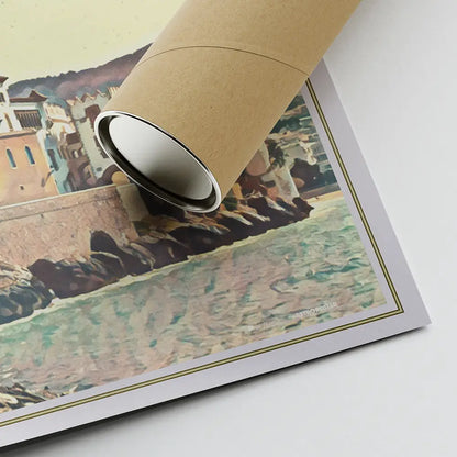 Sitges landscape poster rolled and shipped in eco-friendly reinforced tube