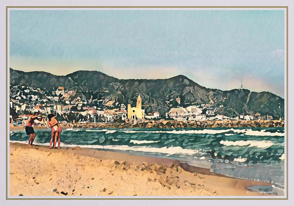 Collector Edition landscape poster limited to 20 numbered prints by Alecse, Sitges Summer Memories with certificate of authenticity