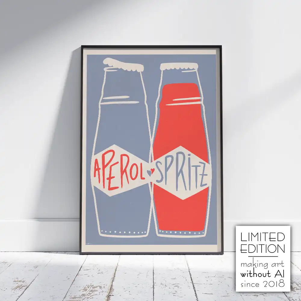 Aperol Spritz Coktail poster - Mixology Print Limited edition Series