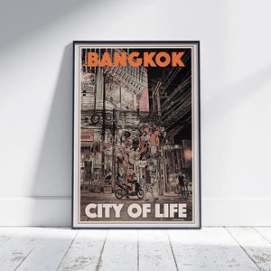 Bangkok 'City of Life' poster by Alecse, showcasing the vibrant Soi 19 and Thailand's urban energy in limited edition