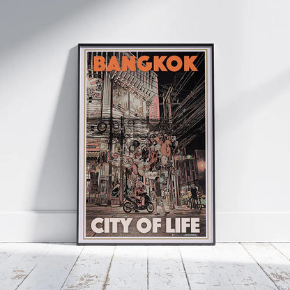 Bangkok 'City of Life' poster by Alecse, showcasing the vibrant Soi 19 and Thailand's urban energy in limited edition