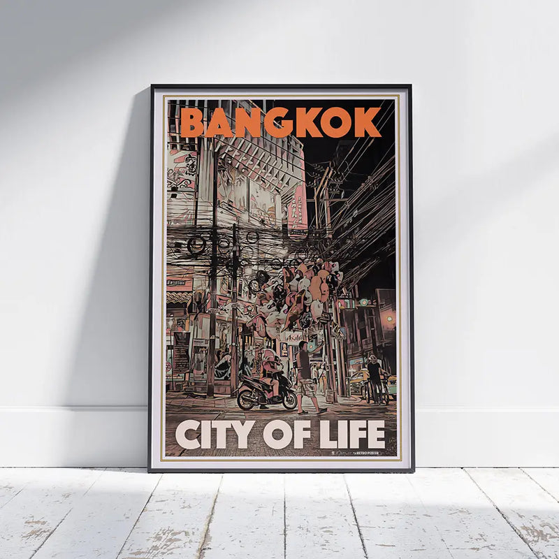 Bangkok 'City of Life' poster by Alecse, showcasing the vibrant Soi 19 and Thailand's urban energy in limited edition