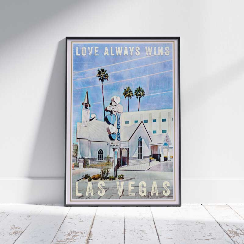 Las Vegas Poster Bliss Love, Vegas Wedding Chapel Poster by Alecse