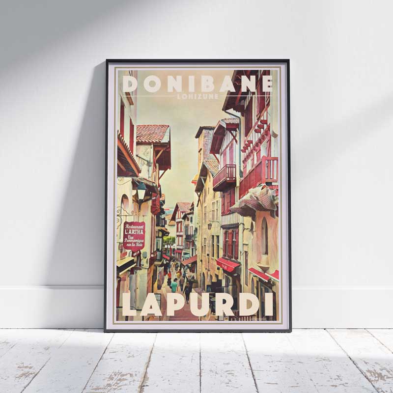 Saint-Jean-de-Luz Donibane Perspective Poster - Framed Limited Edition Basque Country Art