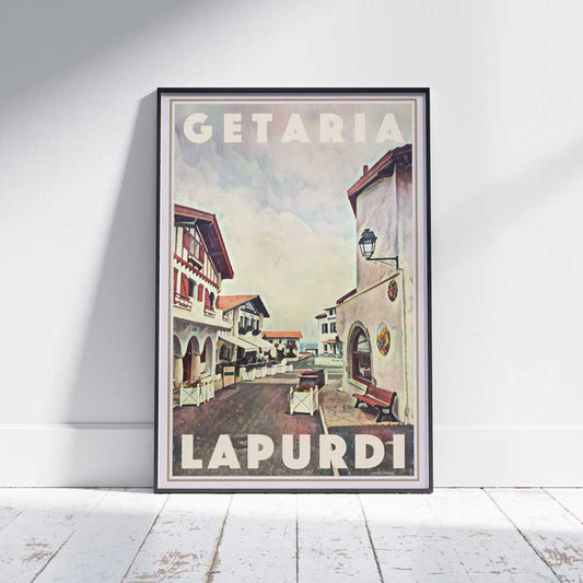 Guethary Poster Getaria, Basque Vintage Travel Poster by Alecse