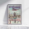 Ibiza Poster Party Animals, Ibiza Vintage Party Poster by Alecse