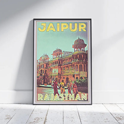 Retro Jaipur wall art print of Galta Ji Temple, Rajasthan – vintage travel poster by Alecse