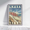 Lhasa Poster Potala Palace | Tibet Travel Poster | Lhasa Gallery Wall Print of Potala | Tibetan Decoration Gift