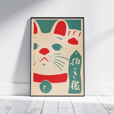 luck cat poster by Cha