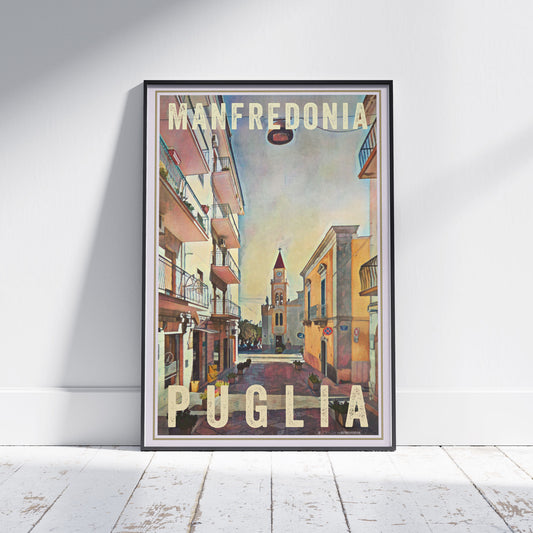 Affiche Manfredonia Pouilles, Italie Affiche de voyage vintage par Alecse™