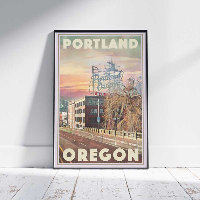 Portland Poster Oregon, US Vintage Travel Poster by Alecse