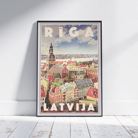 Affiche de Riga, Affiche de voyage vintage de Lettonie par Alecse