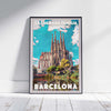 Sagrada Familia poster by Alecse, capturing Barcelona's architectural wonder in limited edition art