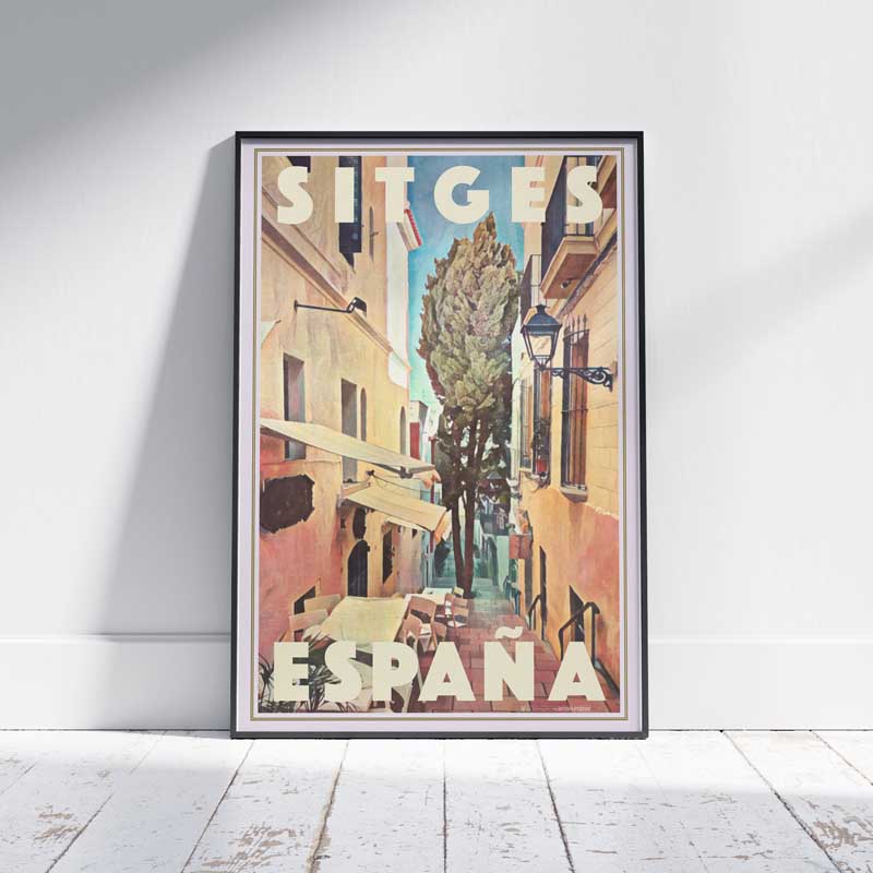 Sitges Poster Afternoon | Spain Vintage Travel Poster of Catalonia by Alecse