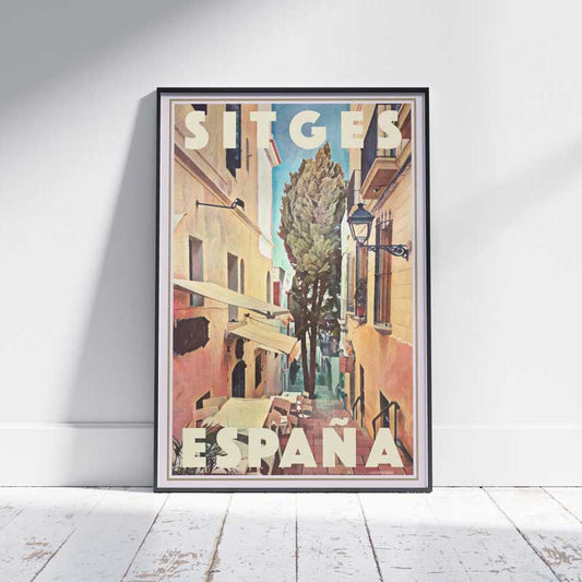 Sitges Poster Afternoon | Spain Vintage Travel Poster of Catalonia by Alecse