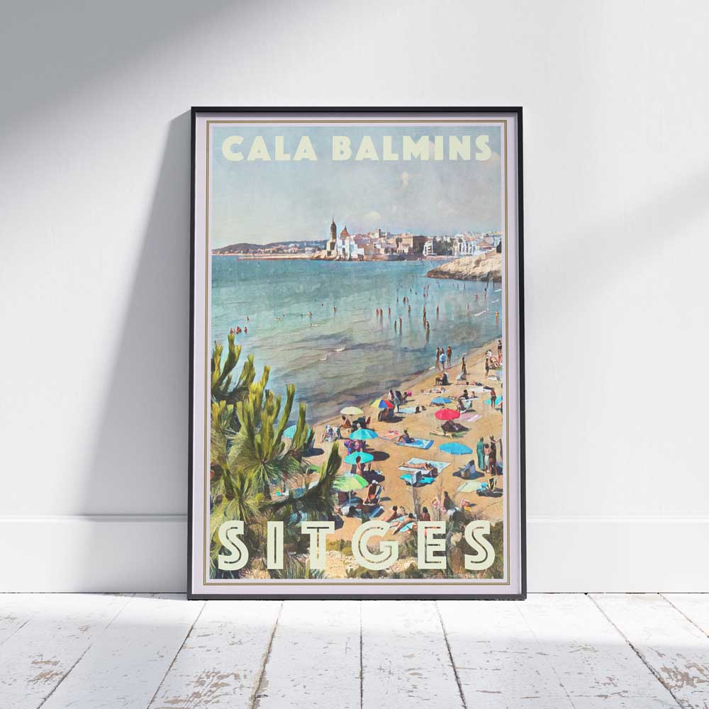 Sitges Poster Cala Balmins, Spain Vintage Travel Poster by Alecse™