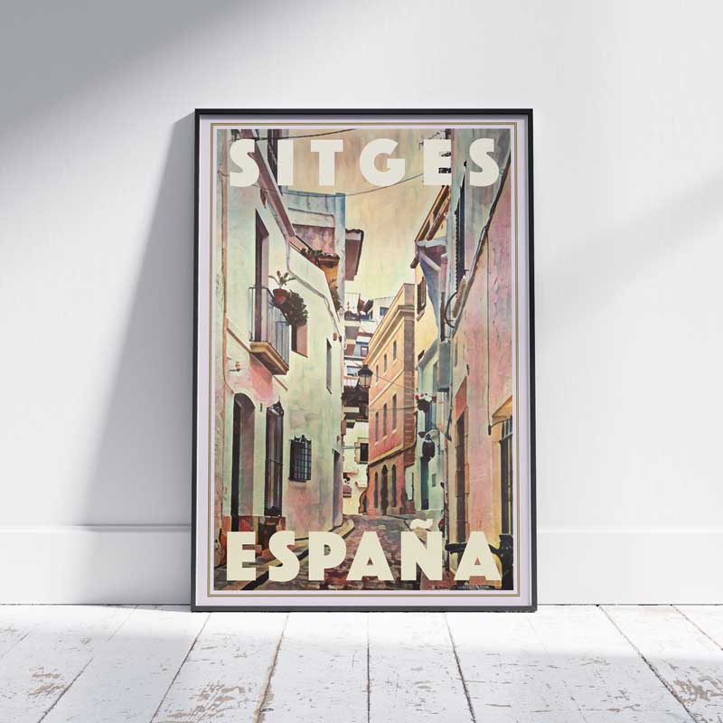 Sitges Poster Good Morning, Spain Vintage Travel Poster by Alecse