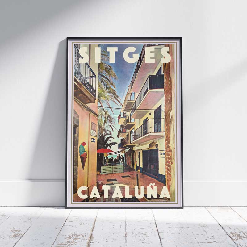 Sitges Poster Ice Cream, Spain Vintage Travel Poster by Alecse