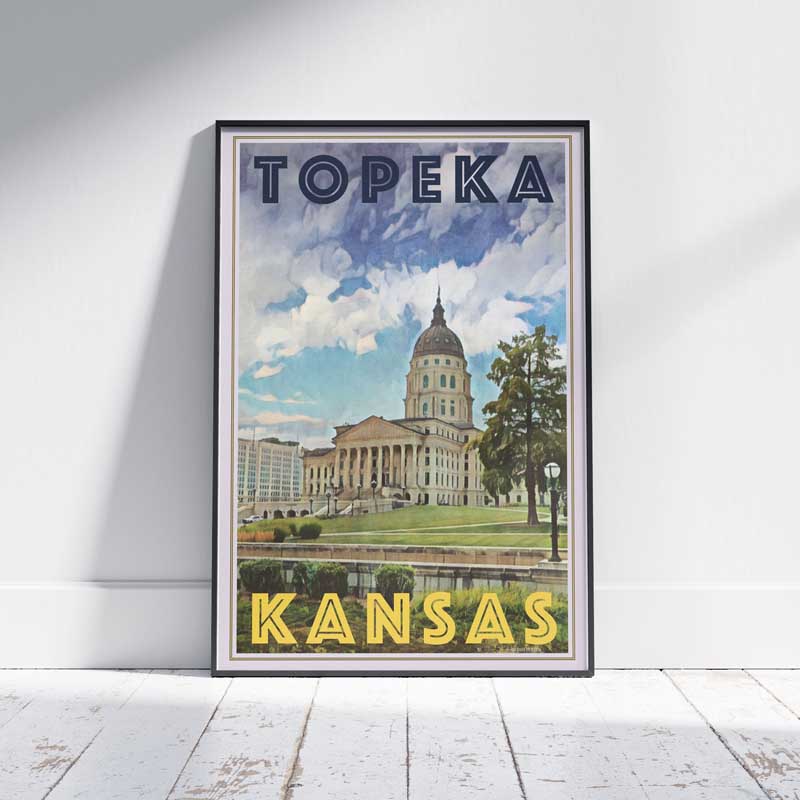 Topeka Poster Capitol, Kansas Travel Poster by Alecse