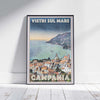 Vietri sul Mare Poster - Italy by Alecse™ elegantly framed on a white wood floor.