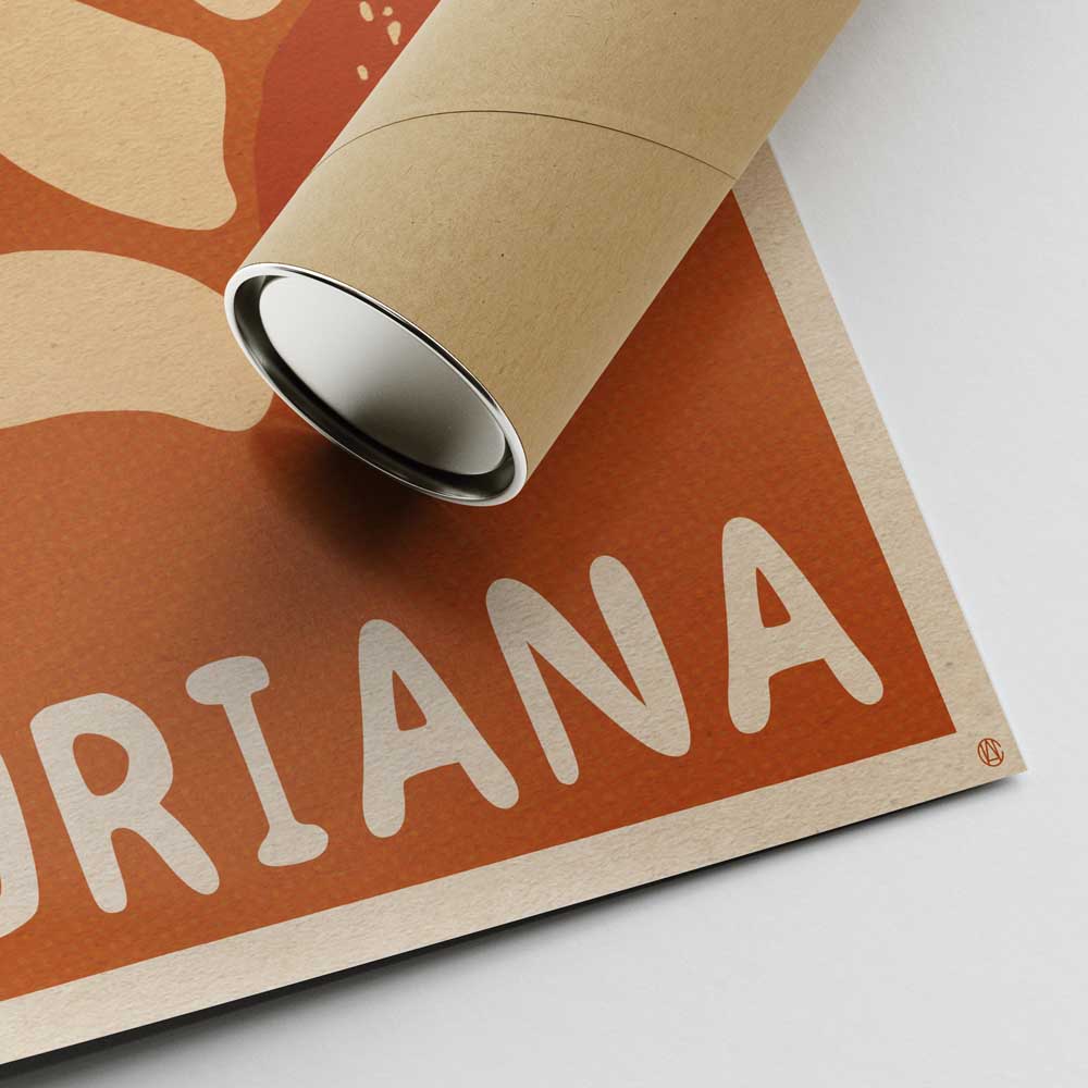 Fabada Asturiana Print - Pastel 70's Colors - Secure Packaging