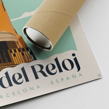 Corner of the poster of Sitges and shipping tube