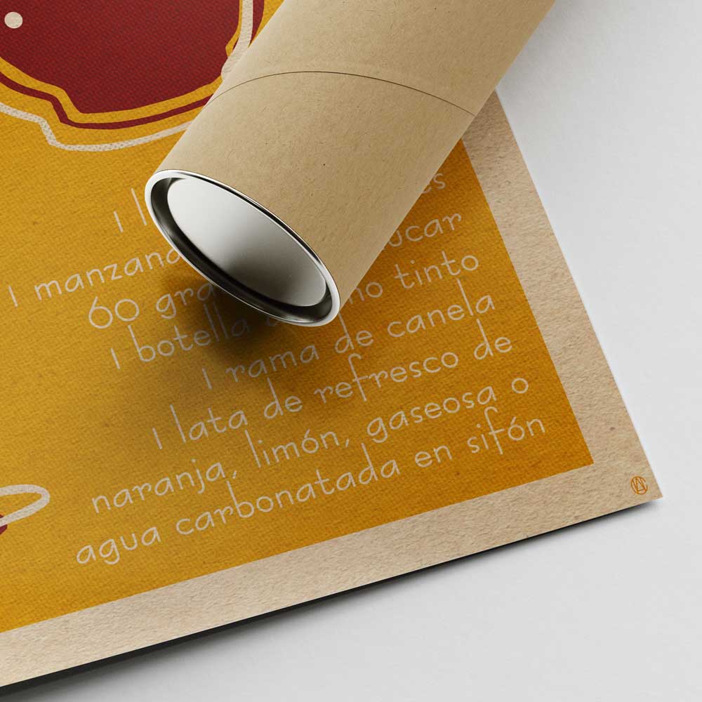 Corner of the Sangria poster and shipping tube