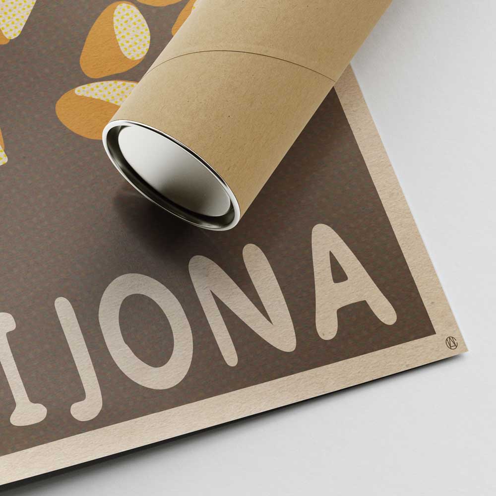 Turron de Jijona Print - Evokes Spanish Tradition - Almond Sweetness - Secure Packaging