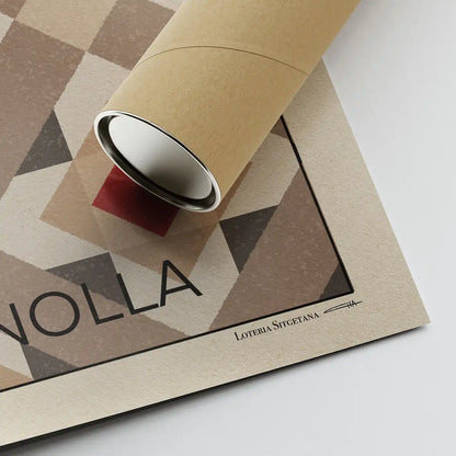 El Nolla Barcelona poster detail with artist signature and eco friendly shipping tube