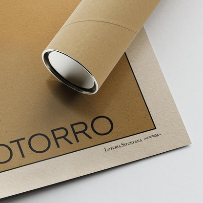 Corner of the El Cotorro print, highlighting the artist’s signature, fine quality paper, and protective shipping tube for secure worldwide delivery.